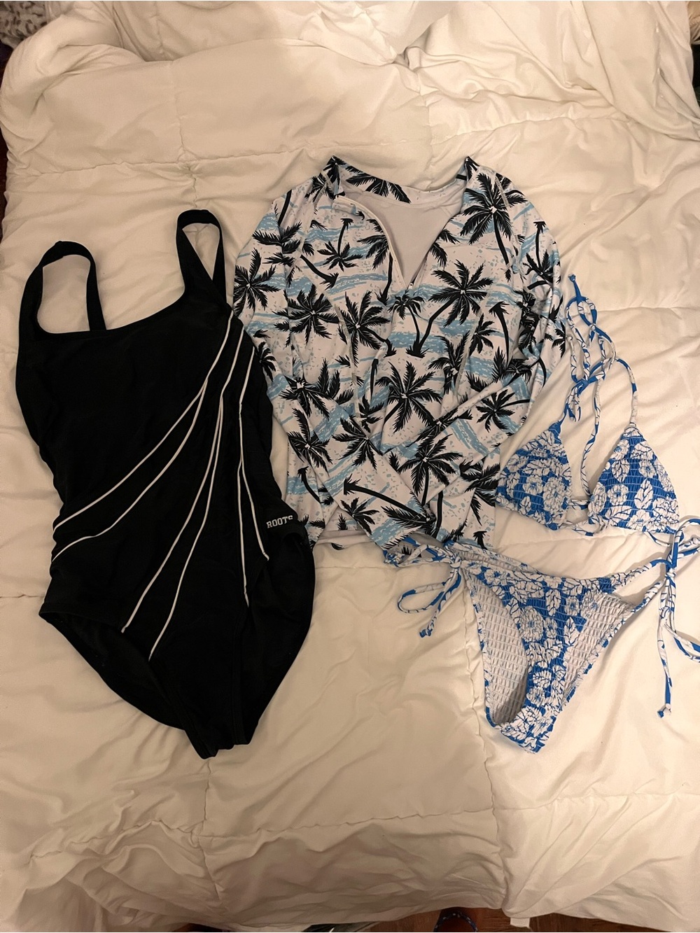 Women’s Swimwear Bundle 3 pc Bikini, One piece & Rashguard